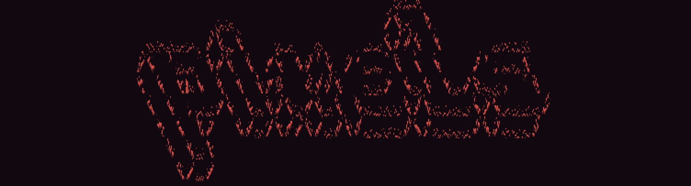 ASCII art of the word 'pixels', pixel sorted to appear glitchy