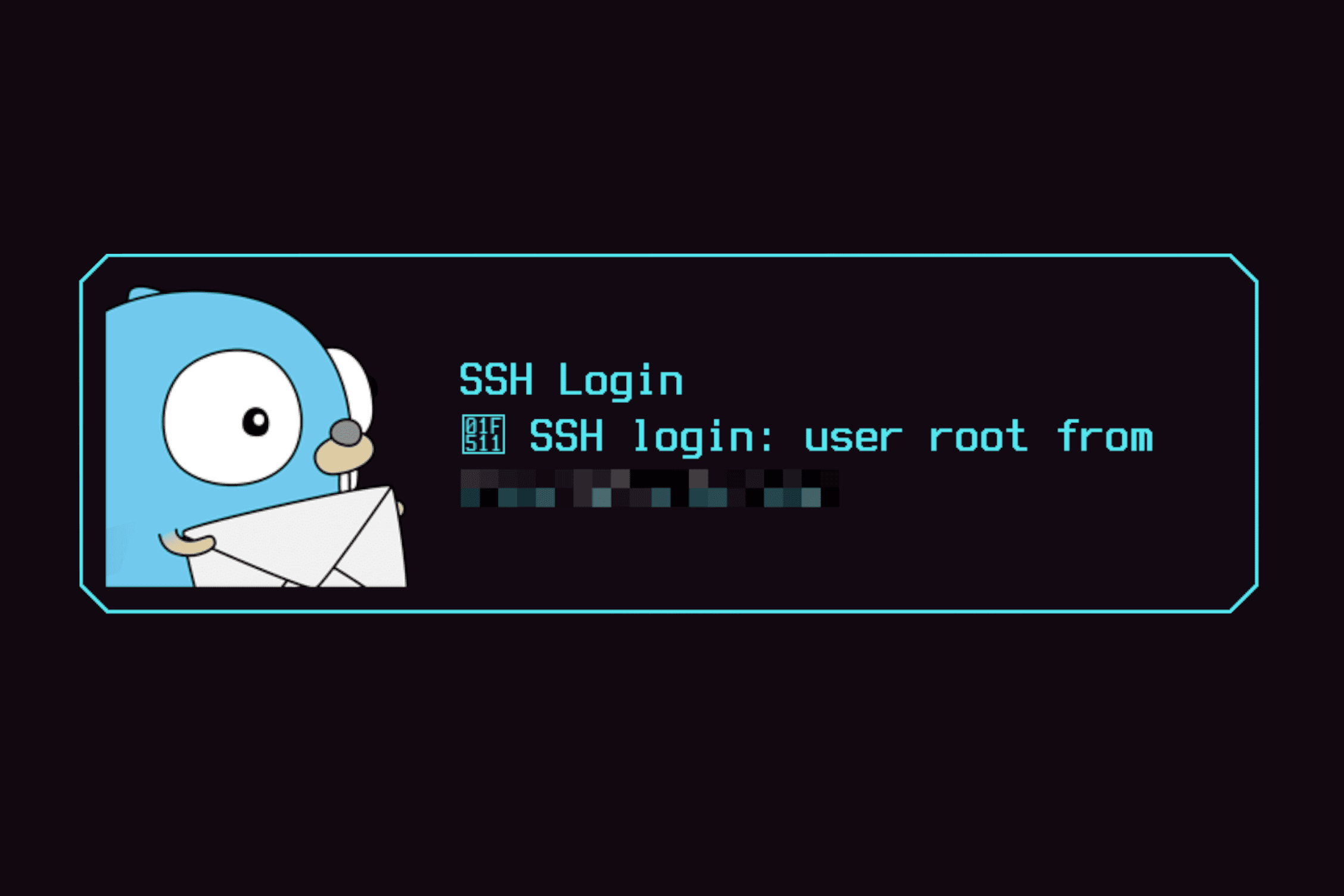 A notification alerting that someone has logged into the server