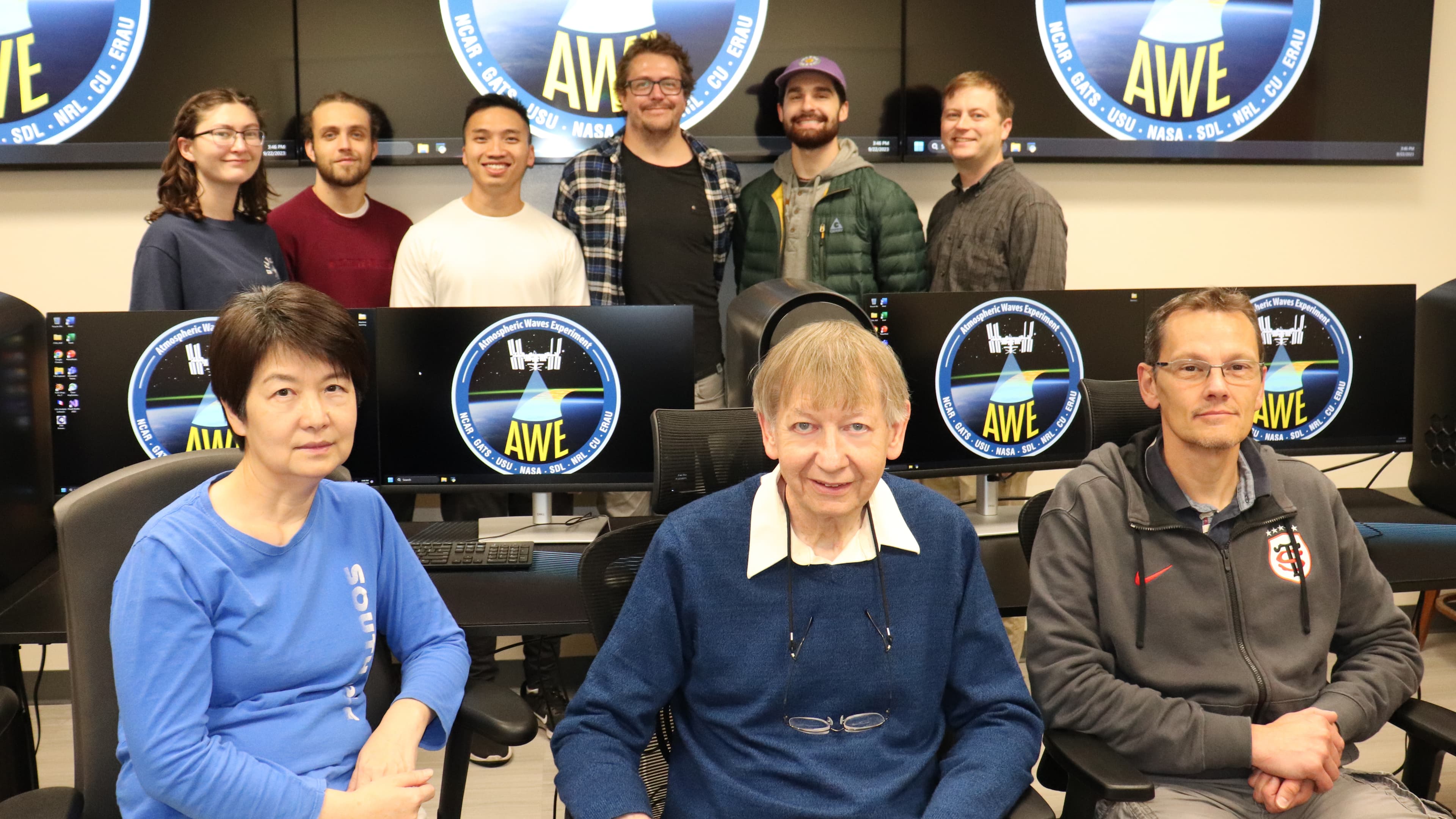 The USU AWE team in the science operation center The USU AWE team in the science operation center
